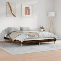 Bedframe zonder matras hout gerookt eikenkleurig 150x200 cm - thumbnail
