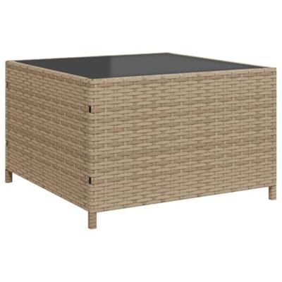 Tuinbank met tafel en kussens L-vormig poly rattan beige Tuinbank met tafel en kussens L-vormig poly rattan beige