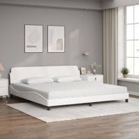 Bed met matras "Dover" kunstleer wit 200x200 cm - thumbnail