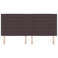 LED Hoofdbord met LED-striplichten Donkerbruin 200 cm Polyester - thumbnail