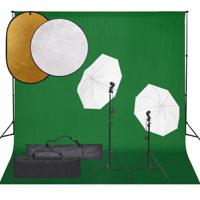 Fotostudioset met verlichtingsset, achtergrond en reflector - thumbnail