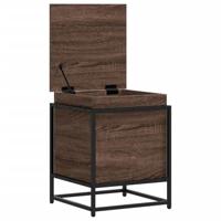 Opbergbox met deksel 40x40x51,5 cm bewerkt hout bruin eiken - thumbnail