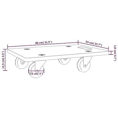 VidaXL Meubelhondjes 2 st rechthoekig 250 kg 80x55x11,5 cm