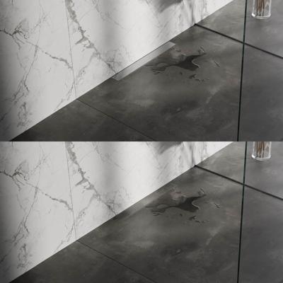 Douchegoot Brauer Geborsteld RVS Muur Montage Inclusief Vloerflens 50x7 cm Zero Tegelinlegrooster Omkeerbaar Brauer