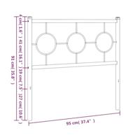 Hoofdbord 90 cm metaal wit - thumbnail