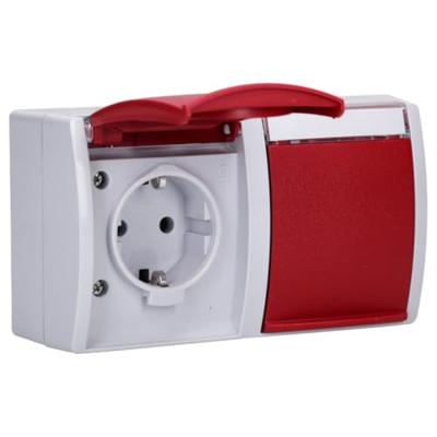 ABB 2CKA002084A0700 Geaard stopcontact IP44 Robijn-rood, Rood ABB 2CKA002084A0700 Geaard stopcontact IP44 Robijn-rood, Rood