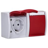 ABB 2CKA002084A0700 Geaard stopcontact IP44 Robijn-rood, Rood - thumbnail