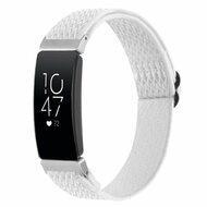 FitBit Inspire 2 & Ace 3 - Elastische solo loop nylon bandje - Wit - thumbnail