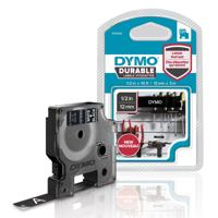 Labeltape Dymo LabelManager D1 polyester 12mm wit op zwart | 6 stuks - thumbnail