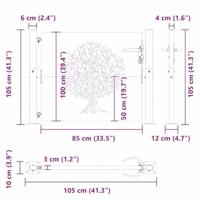 Tuinpoort met slot Zwart 105 x 100 cm Poedergecoat staal - thumbnail