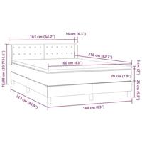 Boxspring met matras fluweel lichtgrijs 160x210 cm - thumbnail