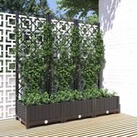 Plantenbak met trellis zwart 120x40x121,5 cm PP - thumbnail
