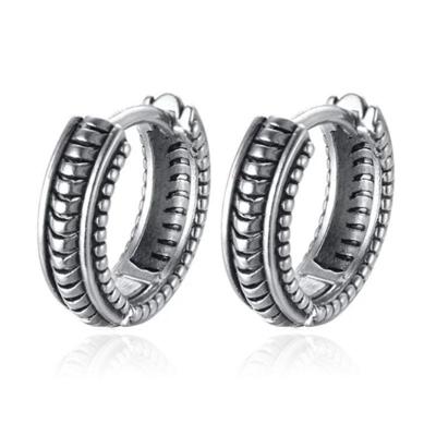 Mendes Heren Oorringen - Roestvrij Staal, Zilverkleurig, Punk Patroon Mendes Heren Oorringen - Roestvrij Staal, Zilverkleurig, Punk Patroon