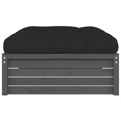 Tuinvoetenbank 120x80 cm massief grenenhout grijs