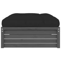 Tuinvoetenbank 120x80 cm massief grenenhout grijs - thumbnail