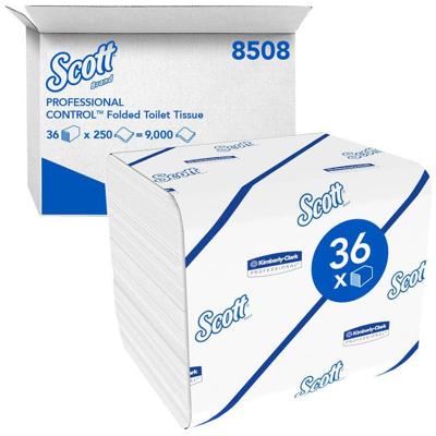 Toiletpapier scott control gevouwen 2laags wit