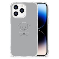 iPhone 14 Pro Stevig | Bumper Hoesje | Grijs Baby Olifant - thumbnail