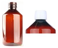 Helios Holland PET medicijnfles 250ml amber incl witte dop 15 Stuks - thumbnail