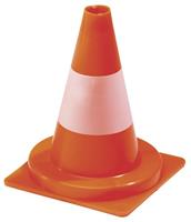 Ivana verkeerskegel - PVC oranje / wit - 30 cm hoog - thumbnail