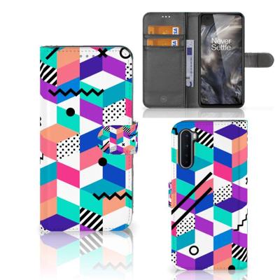 OnePlus Nord | Book Case | Blokken Kleurrijk