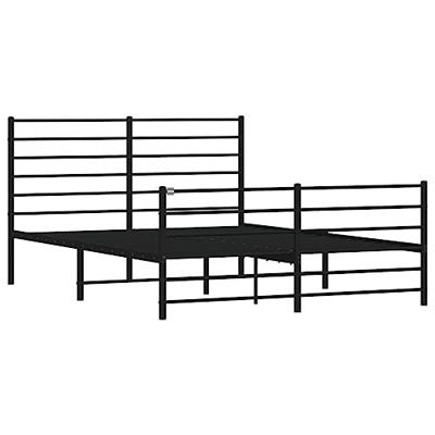 Bedframe met hoofd- en voeteneinde metaal zwart 120x200 cm Bedframe met hoofd- en voeteneinde metaal zwart 120x200 cm