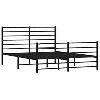 Bedframe met hoofd- en voeteneinde metaal zwart 120x200 cm - thumbnail