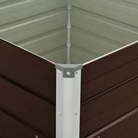 Plantenbak verhoogd 100x100x77 cm gegalvaniseerd staal bruin - thumbnail