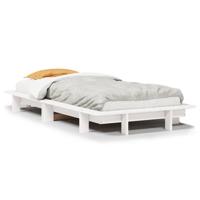 Bedframe massief grenenhout wit 100x200 cm - thumbnail