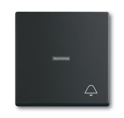 Busch-Jaeger Future Linear bedieningswip met transparante lens opdruk 'bel', matzwart Busch-Jaeger Future Linear bedieningswip met transparante lens opdruk 'bel', matzwart