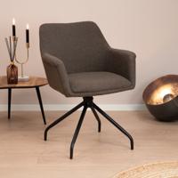 Sohome Draaibare Eetkamerstoel 'Lori' Bouclé, kleur Donkerbruin - thumbnail
