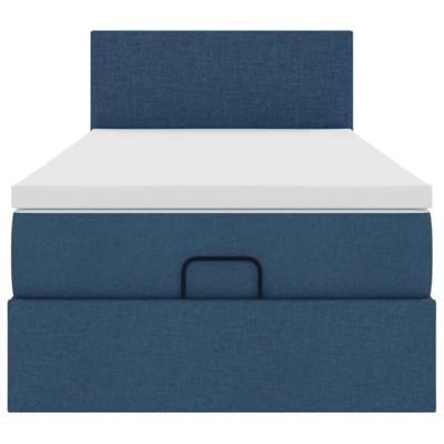 Ottoman bed met matras 80x200cm stof blauw