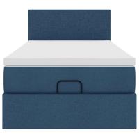 Ottoman bed met matras 90x190cm stof blauw - thumbnail