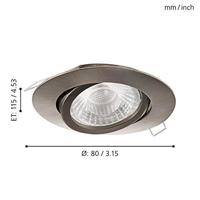Eglo RVS inbouwspotTedo 1 - 98642 - thumbnail