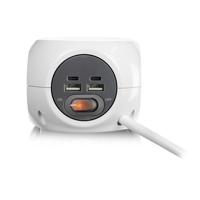 ACT Connectivity Vierkante stekkerdoos (PDU) met 3 sockets type E, USB-C/USB-A poorten, 1,5m - thumbnail