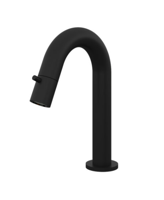 Fonteinkraan Hotbath Dude 1-knop gebogen 19.3 cm Rond Mat Zwart - thumbnail