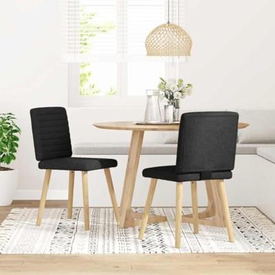 Eetkamerstoelen 2 st stof zwart