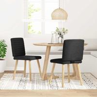 Eetkamerstoelen 2 st stof zwart - thumbnail