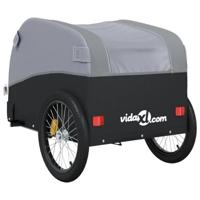 Fietstrailer 45 kg ijzer zwart en grijs - thumbnail