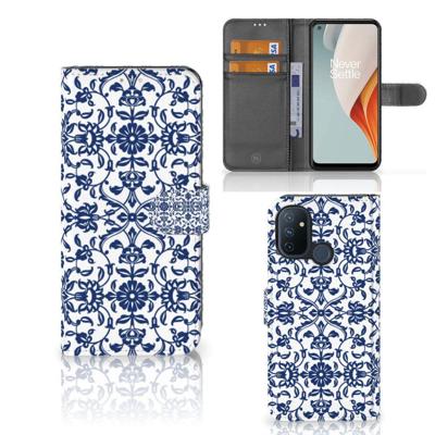 OnePlus Nord N100 Hoesje Flower Blue OnePlus Nord N100 Hoesje Flower Blue