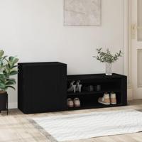 VidaXL Schoenenkast 130x35x54 cm bewerkt hout zwart - thumbnail