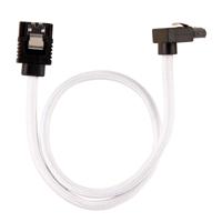 Corsair Premium SATA3-kabel, schuin/recht (6 Gbps, 30 cm, 90 graden), met ommanteling, wit - thumbnail