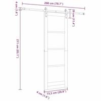 Schuifdeur ORKDAL Bruin 73.5 x 211 cm Massief grenenhout - thumbnail