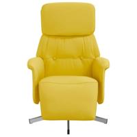 Fauteuil verstelbaar met voetensteun stof lichtgeel - thumbnail