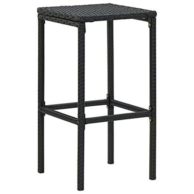Barkrukken met kussens 2 st poly rattan zwart