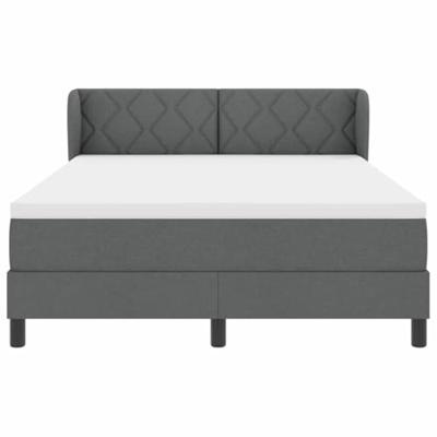 Boxspringbed met matras Donkergrijs 140 x 190 cm Stof