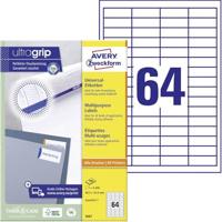 Etiket avery 3667 48.5x16.9mm wit 6400st - thumbnail