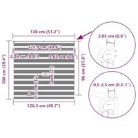 VidaXL Zebra blind 130x100 cm stofbreedte 125,9 cm polyester wit - thumbnail