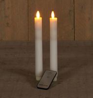 Diner kaars rustiek wit wax 2 st 23 cm bewegende vlam 2x AA b.o. Anna's Collection - Annas collection - thumbnail