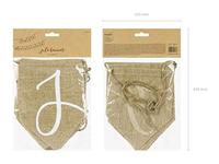 Just Married vlaggenlijn jute - thumbnail