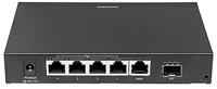 Intellinet 5-poorts Gigabit Ethernet PoE+ Switch met SFP Combo-Port 4X PSE-poorten IEEE 802.3at/af Power Over (PoE+/PoE) 80 W Desktopswitch 561174 zwart - thumbnail